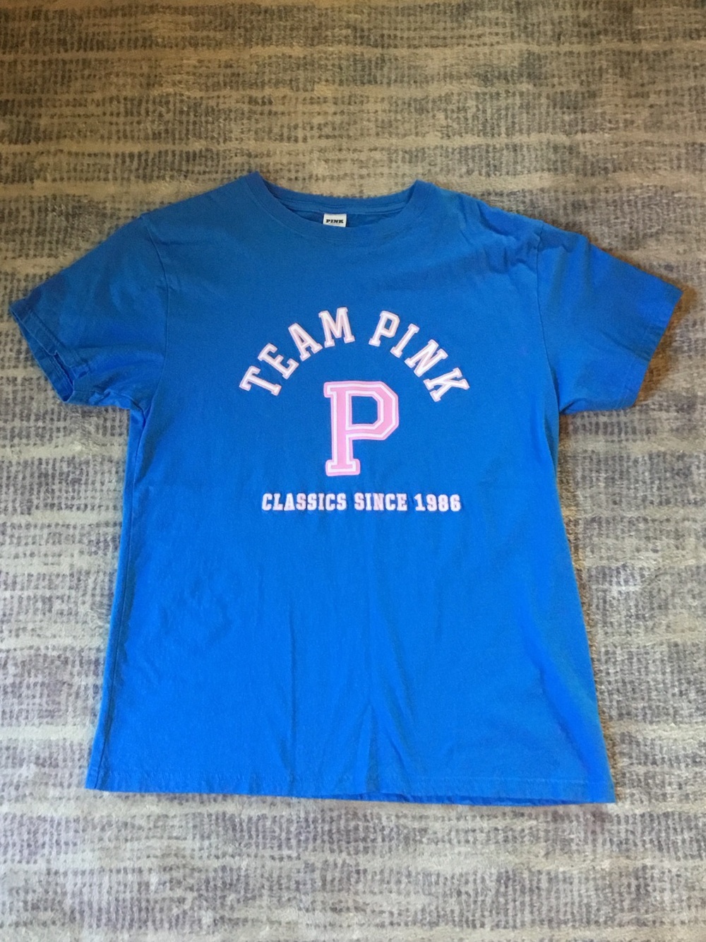 PINK Victoria's Secret Blue 'Team Pink' Graphic Tee